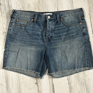 Madewell Blue Denim Jean Shorts with Cuffed Hems